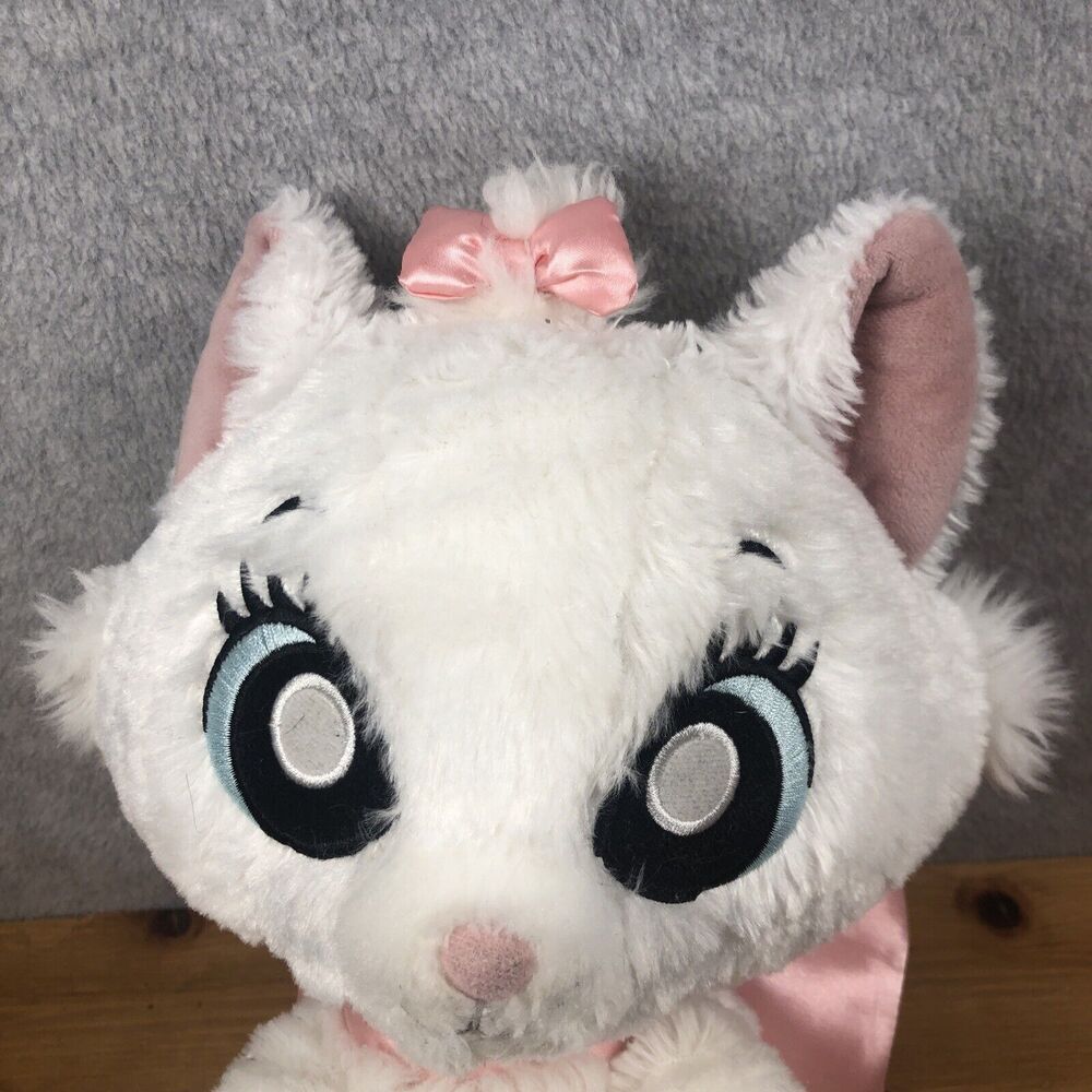 Disney Parks 12" Plush Marie Big Feet White Cat Kitten Pink Bow The Aristocats - Picture 4 of 7